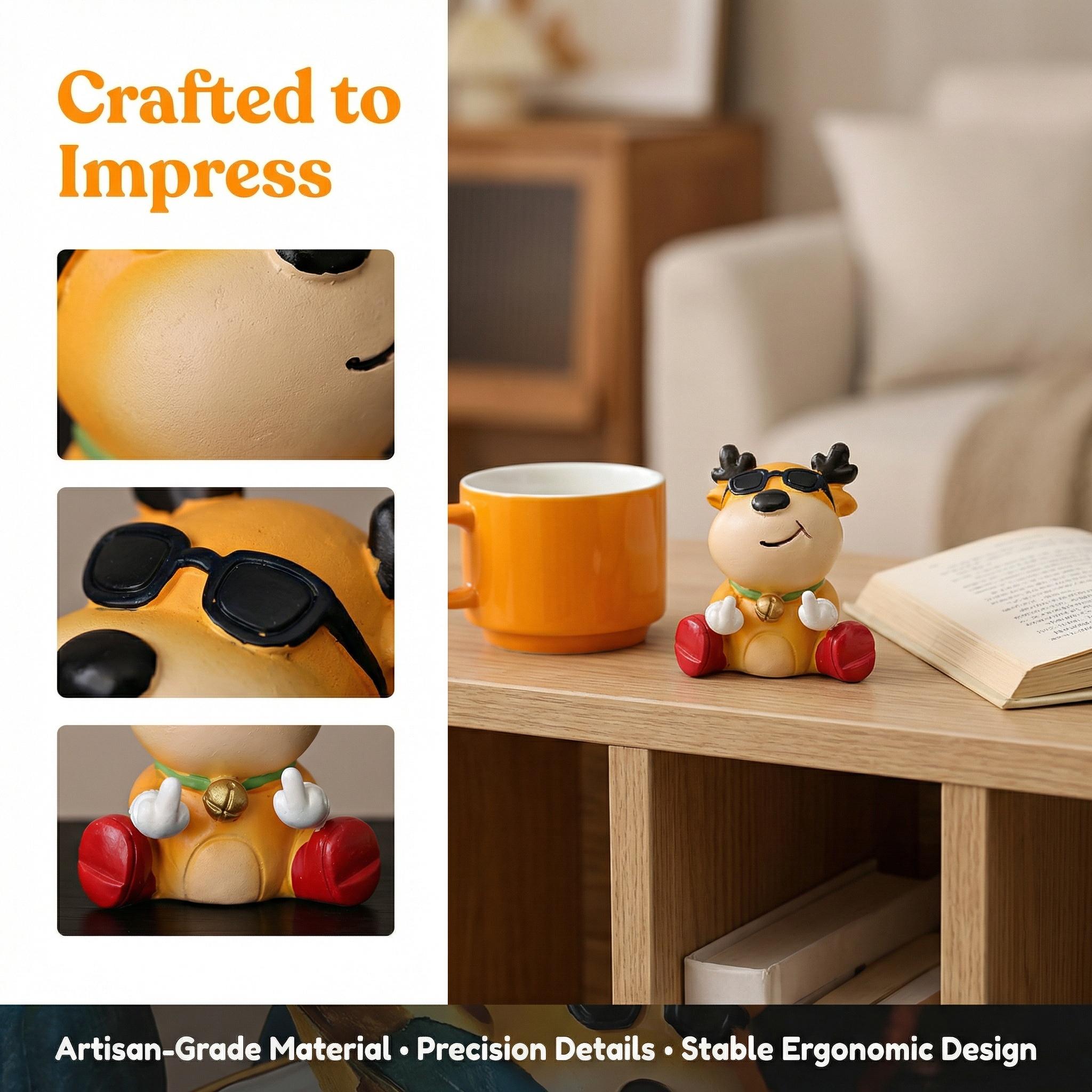 1 creative and quirky reindeer desktop decompression ornament for office workers, students, and trendy enthusiasts Home decoration collectors and professionals in need of stress relief