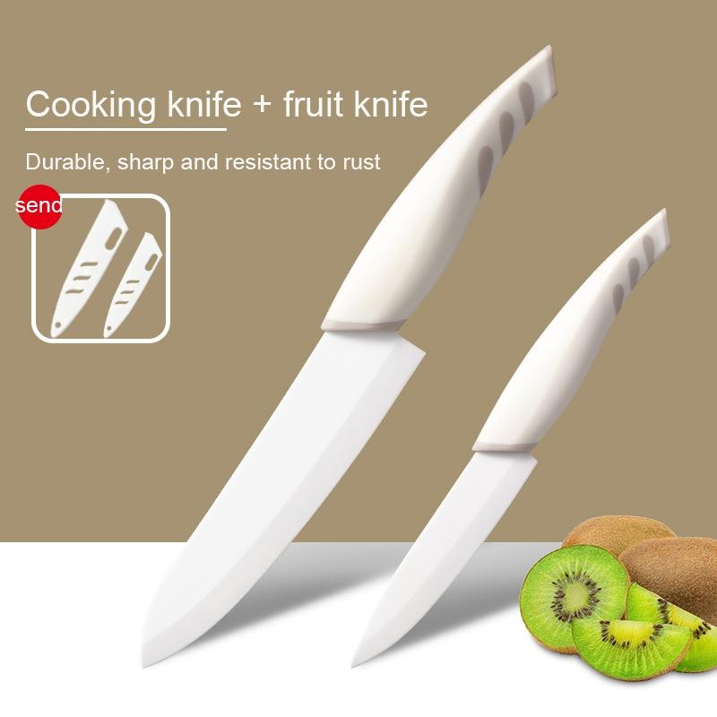 1/2 set of kitchen knives - ceramic knives, chef's knife, household sharp fruit knife, kitchen knife for cutting meat and vegetables, slicing knife for women, baby food knife set, with knife sheath, Kitchenware