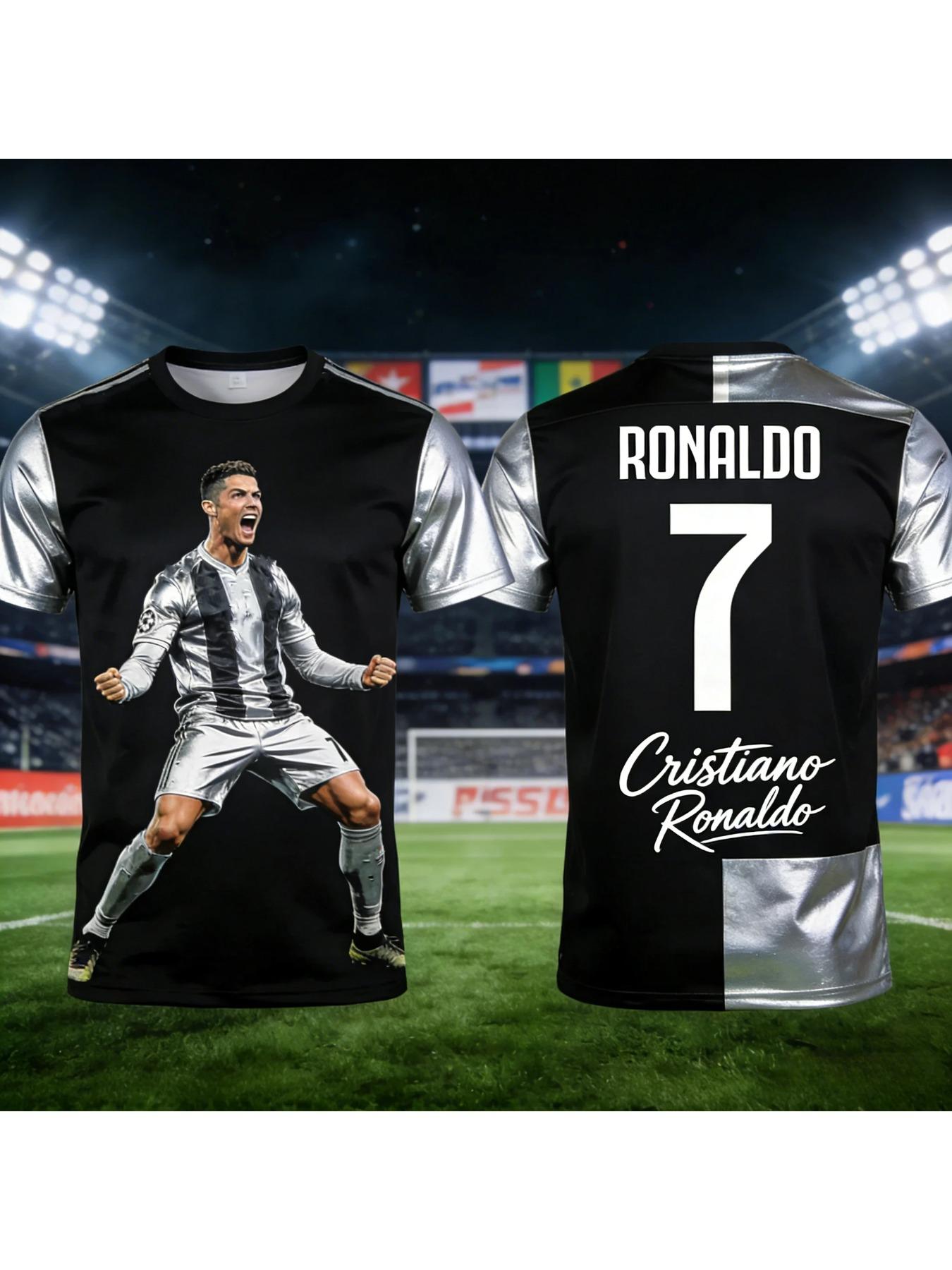 Ronaldo 3D printed football jersey - unisex, breathable T-shirt for summer sports