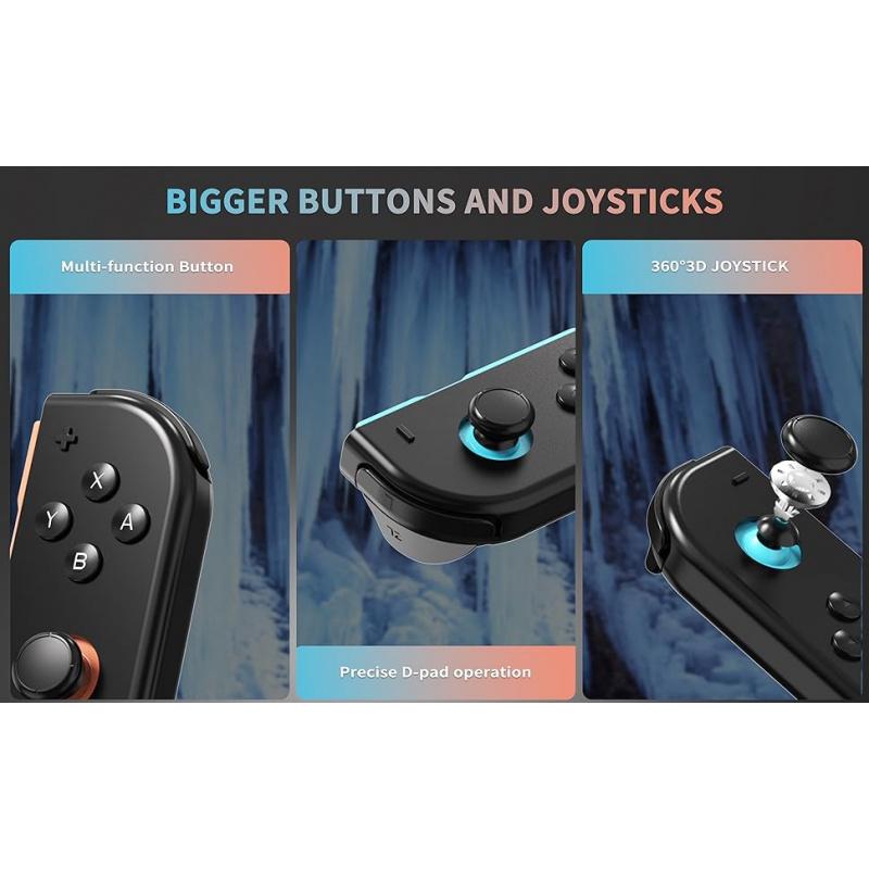 Wireless Controller Compatible with Switch Lite Oled, Dual Vibration Function Replacement Gamepad, Cool Wake-Up Switch Accessory