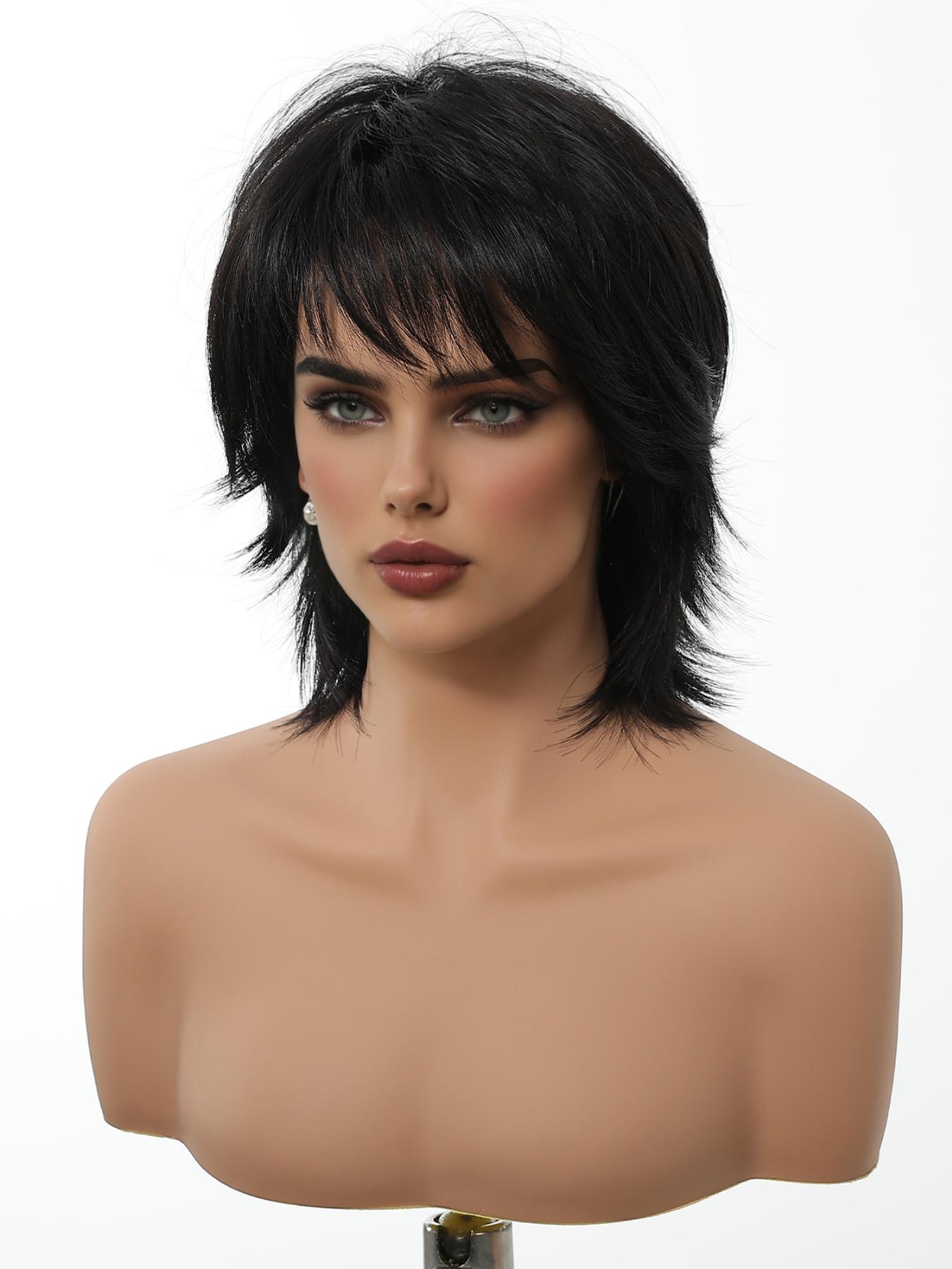 Fashionable New Short Black Wigs with Bangs, Straight Bob Wigs for Women, Suitable for Ordinary Work, Life, Dance Parties and All Occasions