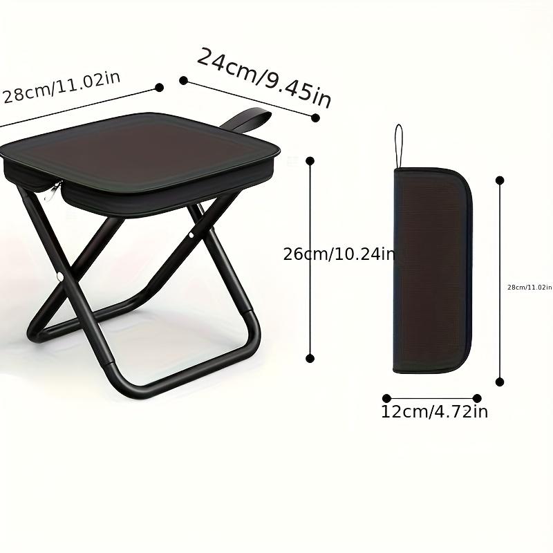 1pc Portable Folding Stool, Max 265lb/120kg Strong Stable Folding Camping Seat, Lightweight Compact Foldable Stool for Hiking, Fishing, Travel, Outdoor Events & Home Use, Collapsible Stool