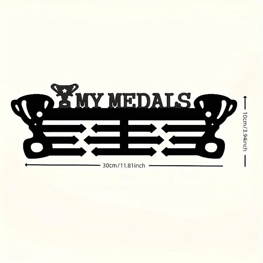 Metal Medal Display Stand, Wall-Mounted Running Medals Holder, Sports Ribbon Organizer, Suitable for Runners Gymnasts