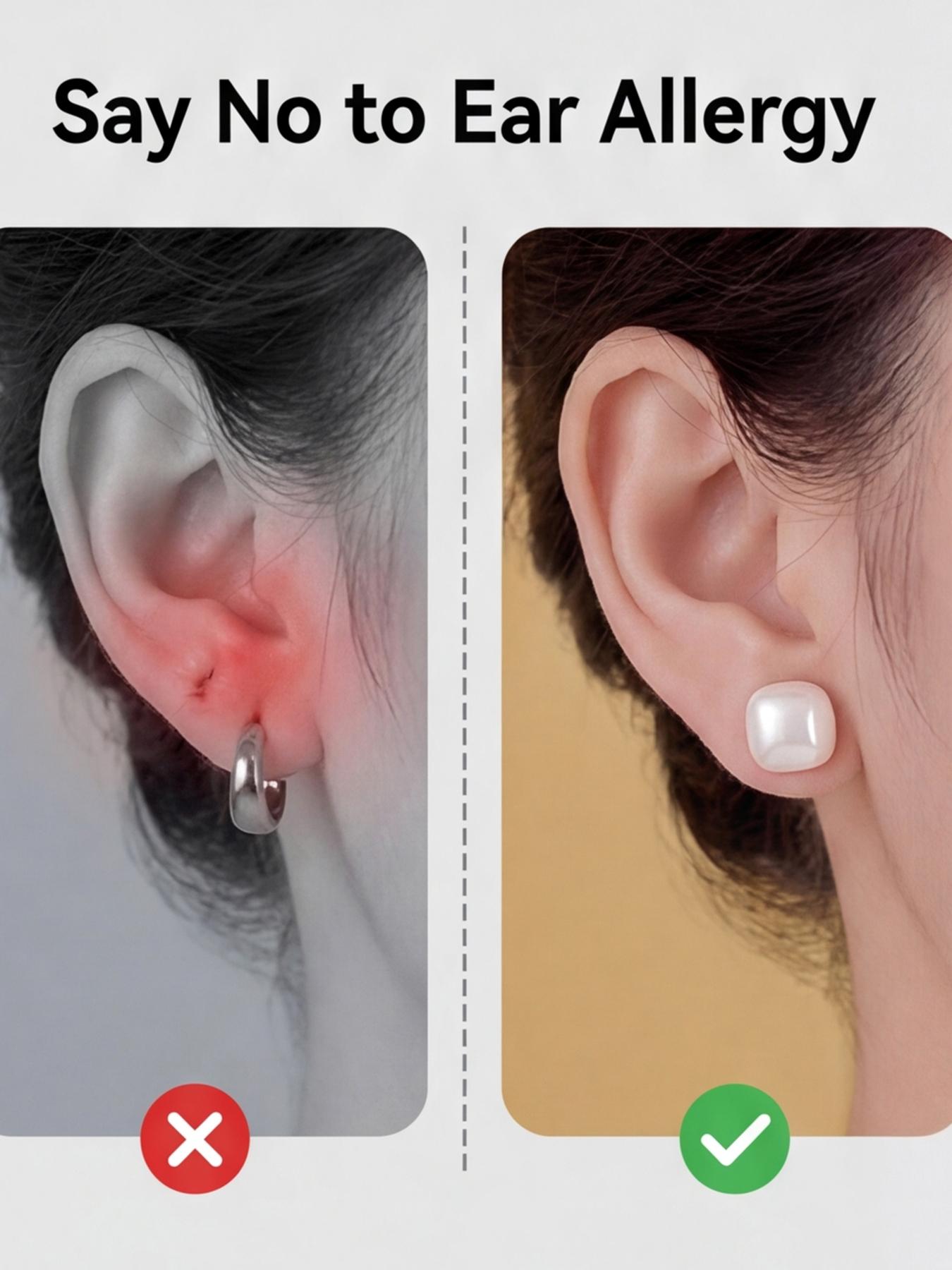 Women's Hypoallergenic Titanium Steel Square Stud Earrings, Dainty Gold Plated Cushion Red Gemstone Earrings Minimalist Fashion Jewelry for Everyday Wear Gift