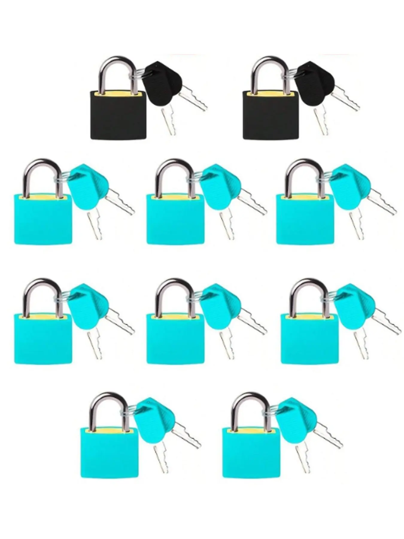1/2/3/4/5/10/15/20 Packs, Mini Colorful Locks With Keys For Suitcase And Luggage, Stainless Steel Keyed Padlocks For School Gym Classroom Locker Locks Matching Game Travel Backpack, Security Lock, Padlock Set