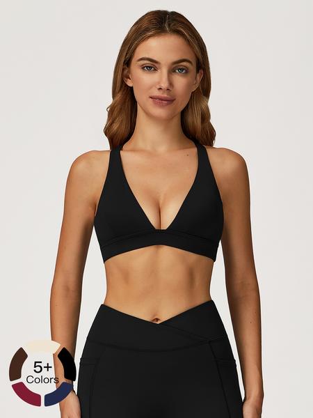 Women's High-Impact Sports Bra, Cross Back Design, Breathable & Comfortable, Ideal for Running & Gym Workouts, Ladies Fitness Apparel, Wireless Sports Bras