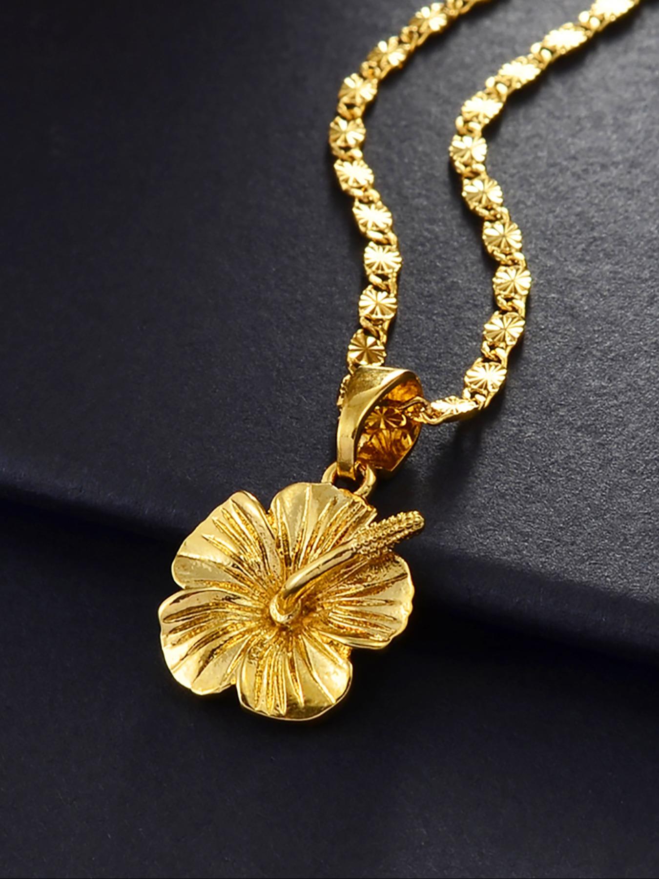 1pc Hawaiian Hibiscus Flower Pendant Necklace Marshallese Puerto Rico Guam Micronesia Pohnpei Jewelry Boho Style Jewelry Wedding Gifts