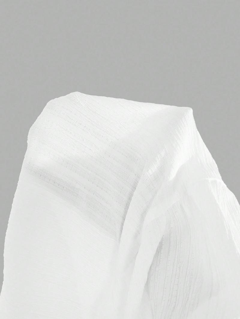 Women's White Chiffon Tiered Elastic High Waist A-Line Maxi Skirt - Breathable Summer Casual Style