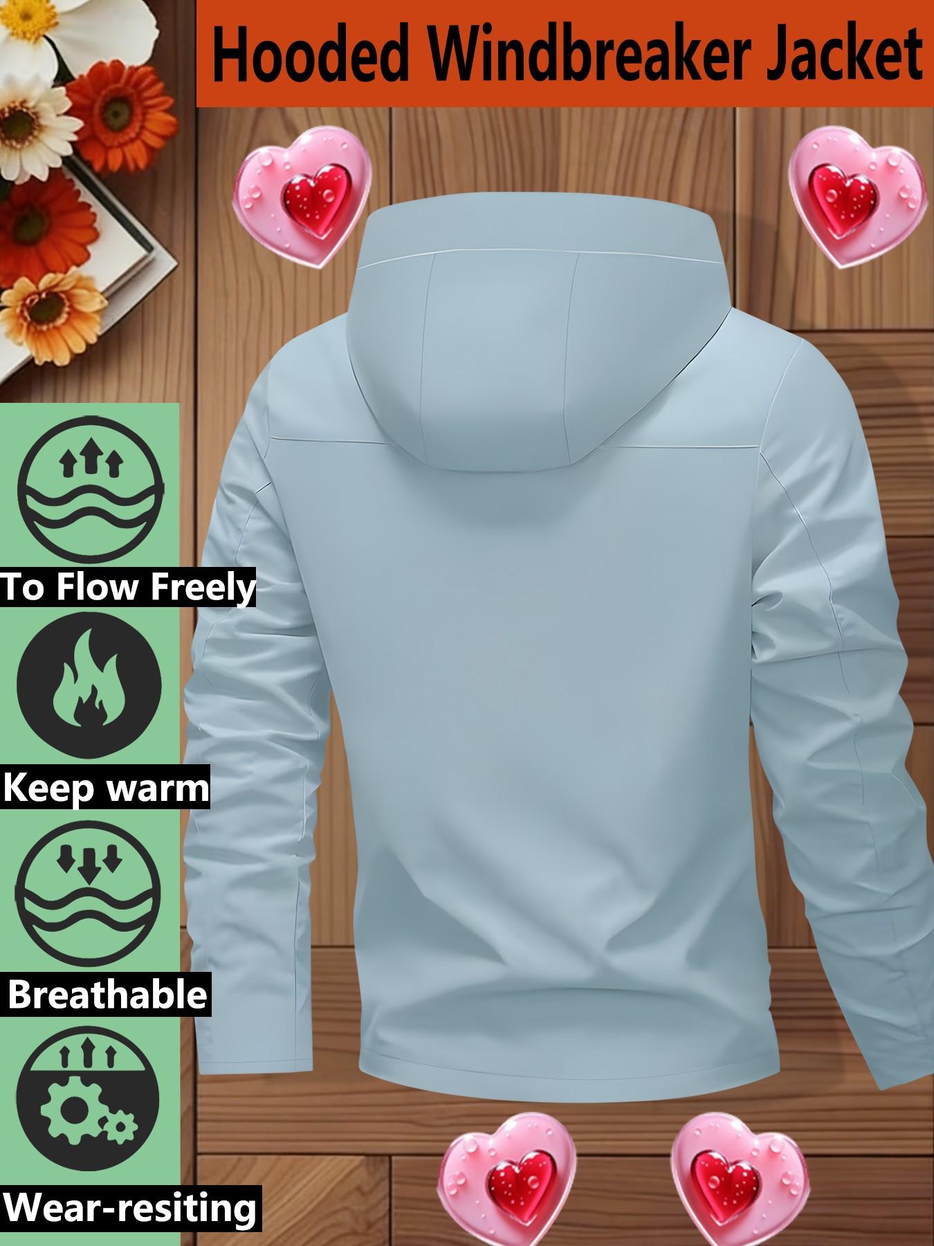 Women's Hooded Windbreaker Jacket Single Sided Gym Heart Letter Print Jacket Multiple Color Options Hooded Loose Fall Winter Warm Jacket For Daily Commute Outdoor Hiking Clothing Skin Friendly Breathable Machine Washable Plus Size