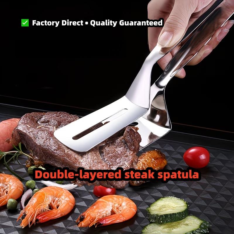 1 Pc Stainless Steel Fish Spatula Scraper Set Non-Stick Coating Food Safe Material Durable Rustproof Easy Clean Home Kitchen Cooking Multi-Purpose Tool