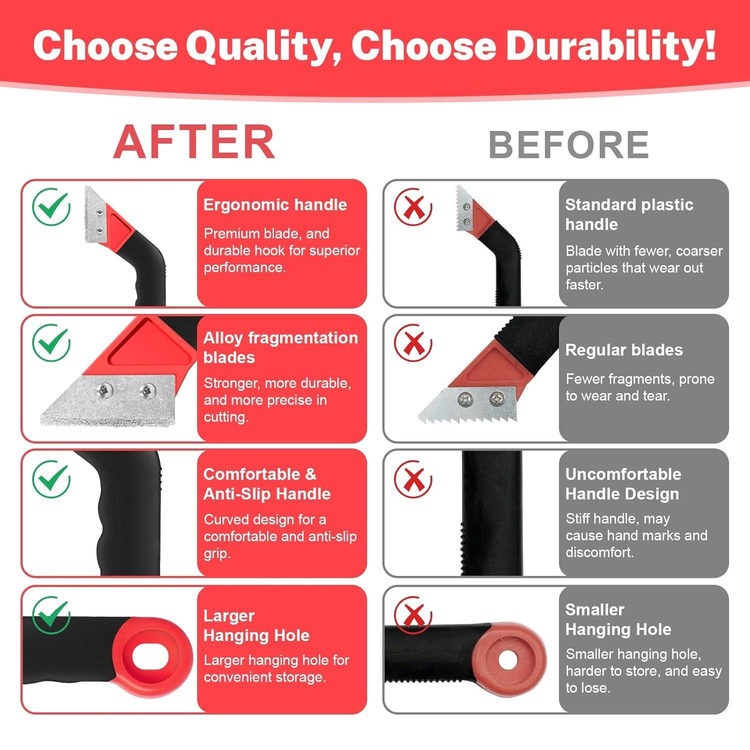 11 Pack Grout Removal Tool Kit/4 Pcs Grout Tool Applicator – Tile Tools for Smooth Finish, Caulking Tool Kit for Precise Sealing of Gaps, Edges & Corners, Works on All Tile Angles