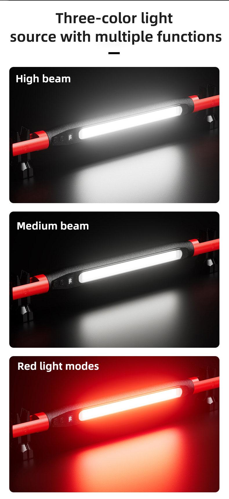 Under Hood Work Light Bar, 3000LM LED Magnetic Light Bar with Hooks, 5200mAh Cordless Rechargeable Hood Light, Single Pack, Ideal for Mechanic, Car Repair & Garage Use