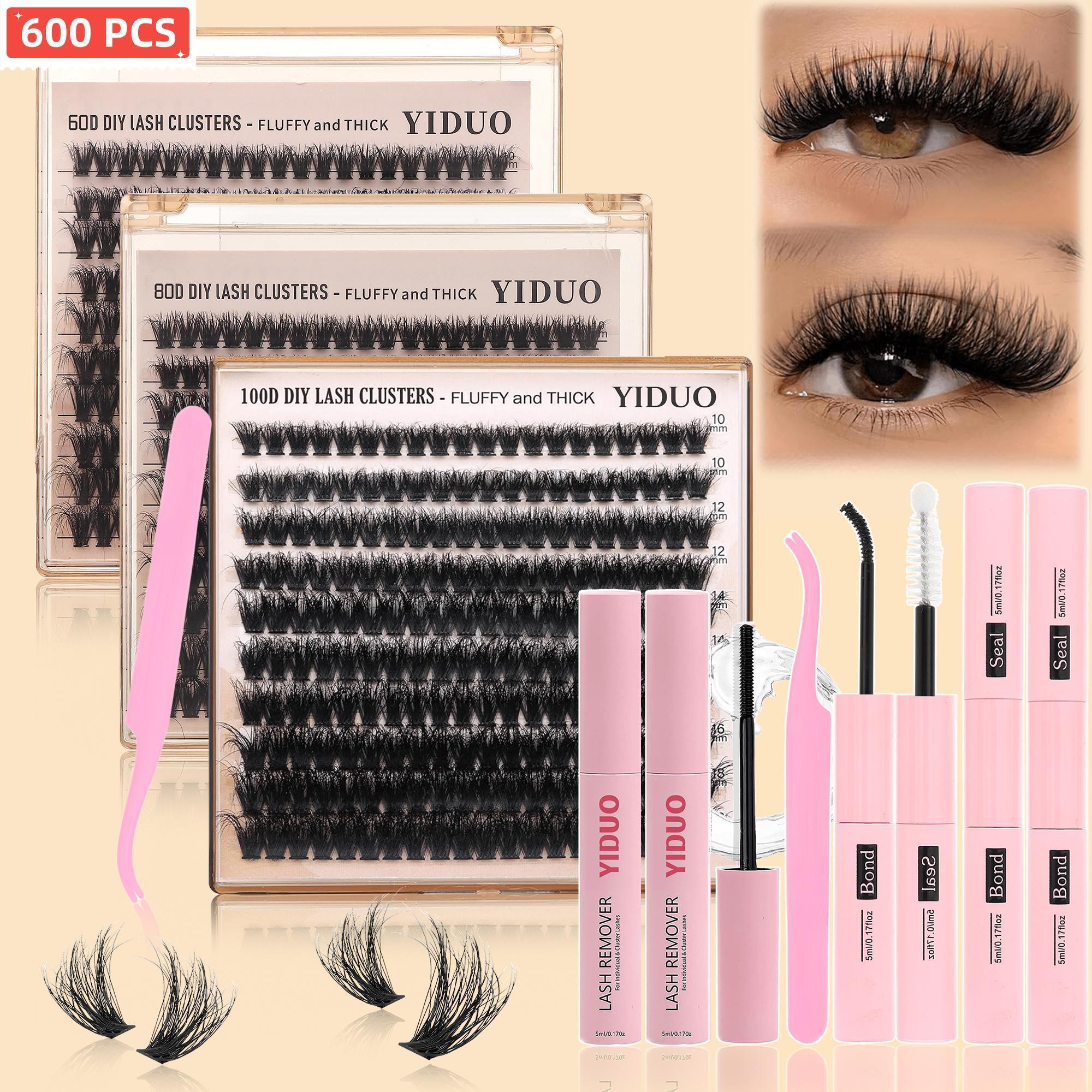 Volume Thick Lash Clusters, Fluffy Lash Clusters, 200pcs/box 10-18mm Mixed Length D Cur Lash Clusters, Wispy Individual Eyelash Extensions Clusters, DIY Volume Lash for Beginners