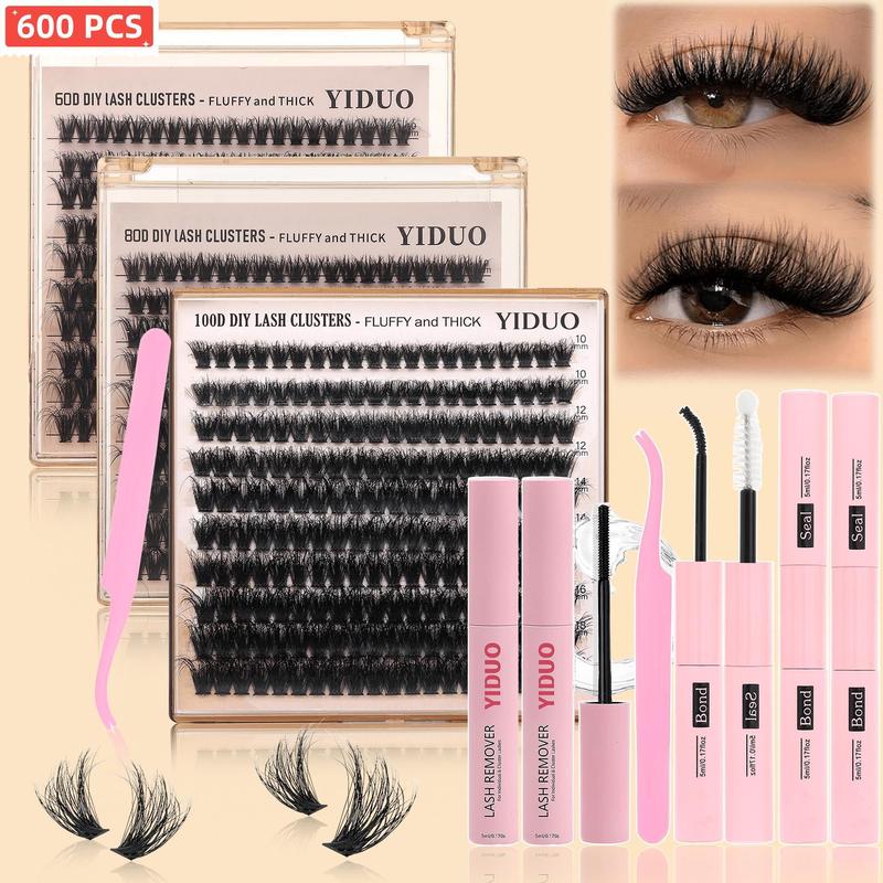 Volume Thick Lash Clusters, Fluffy Lash Clusters, 200pcs/box 10-18mm Mixed Length D Cur Lash Clusters, Wispy Individual Eyelash Extensions Clusters, DIY Volume Lash for Beginners