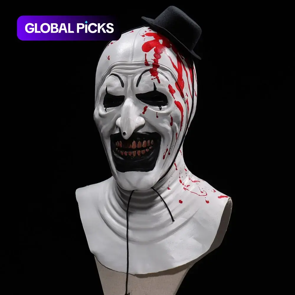 1pc Clown Halloween Mask, Cool Blood Nose Stud Hat Clown Mask, Scary Revenant Clown Headgear, Perfect for Horror Costume Parties, Party Props, Party Photo Prop, Party Face Masks, Mask Cosplay