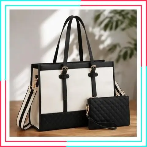 15.6 Inch Laptop Tote Bag for Women, Professional Computer Handbag for Work