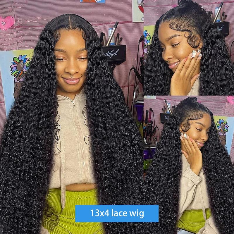 Bling Hair Kinky Curly 13x4 HD Lace Frontal Wig For Women Brazilian 30 32 Inch Transparent 13x6 Deep Wave Lace Frontal Human Hair Wigs