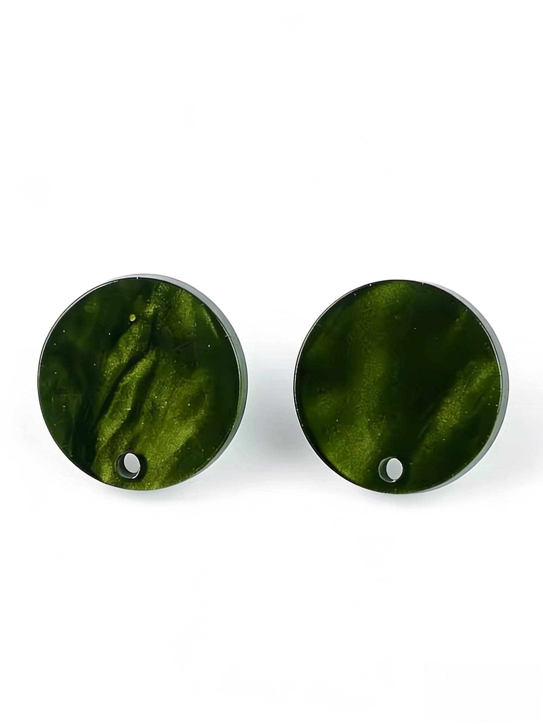 16pcs Luxury Acrylic Earrings DIY Kit, Round Pearl Effect Mixed Colors, Includes Plastic Spiral Caps, Stainless Steel Studs, Perfect Gift