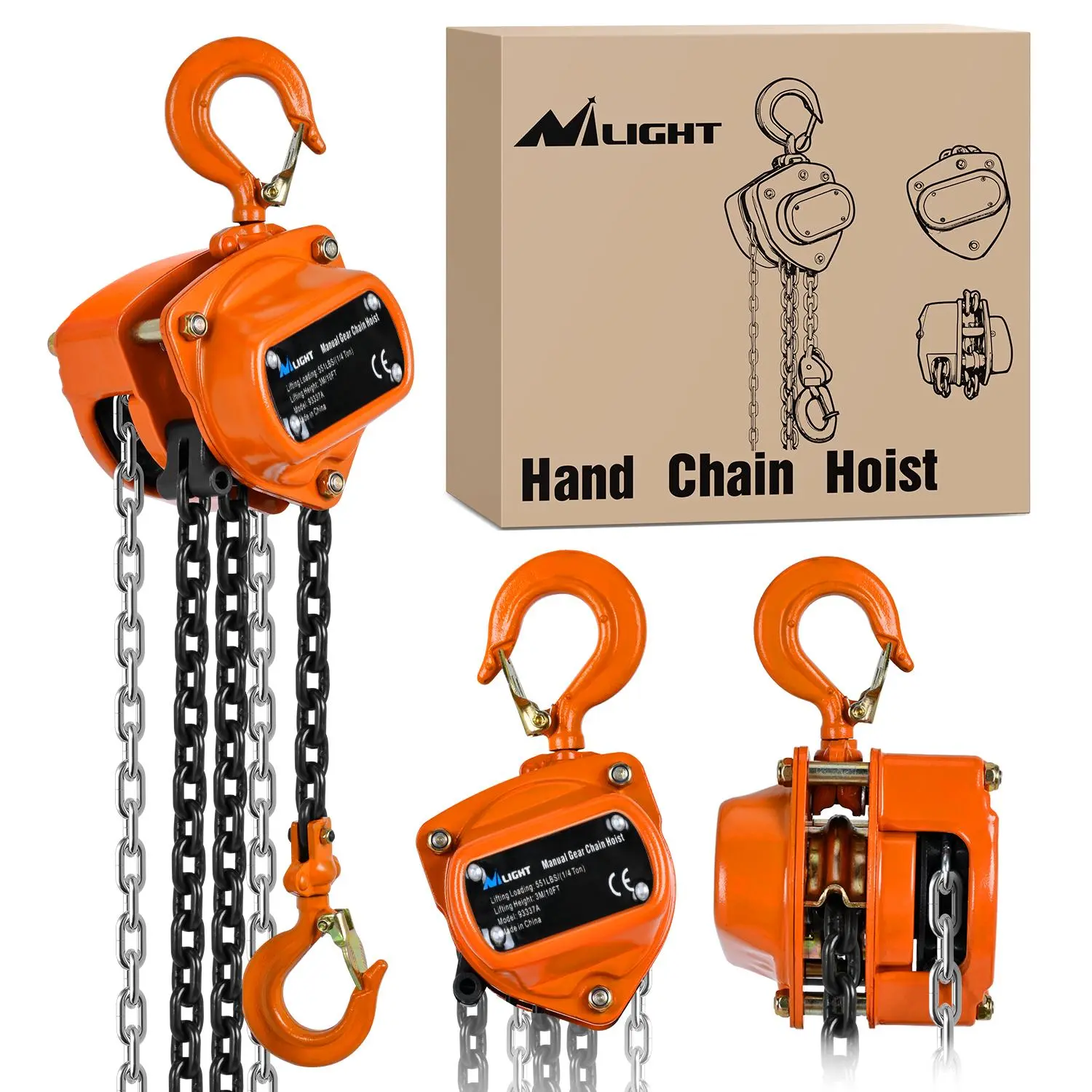 Nilight 1/4 Ton 550 lbs Manual Chain Hoist G80 Galvanized Chain | 10 ft Lifting Height Industrial Grade Steel Structures for Garages Warehouse Automotive Machinery  #toolupgrade toolupgrade