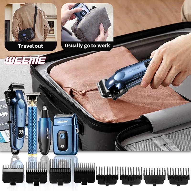 Men's Electric Shaver Set, Trimmer & Beard Grooming Kit, Home Travel Car Use, Professional Hair Removal Tools for Men