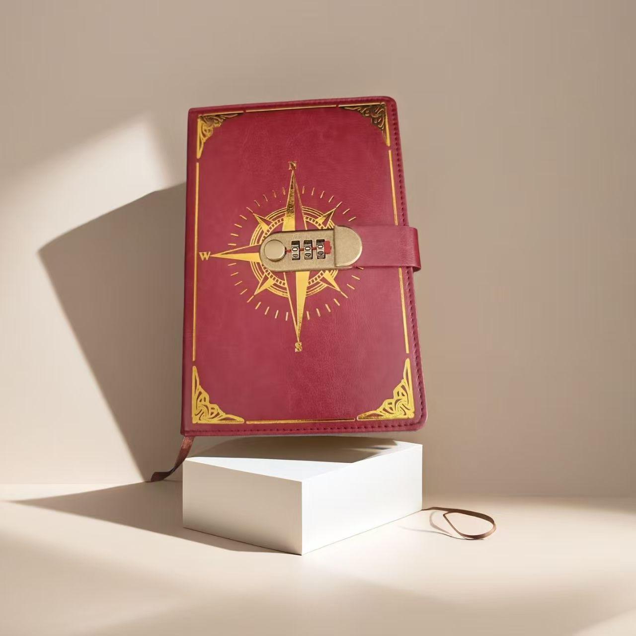 A5 Vintage Lockable Password Notebook, Minimalist Student Creative Journal, Adjustable Password, Privacy Protection, Retro Design