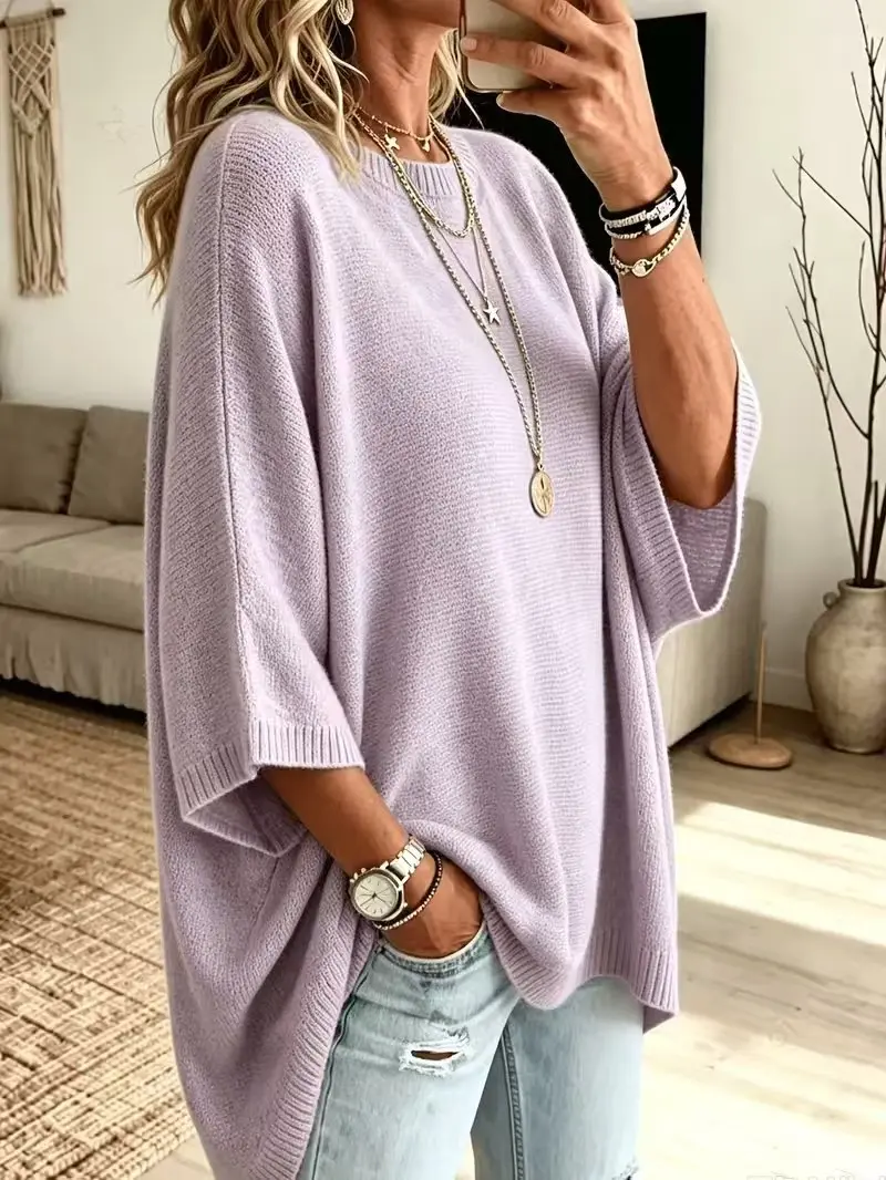 Lightweight knit sweater casual styling