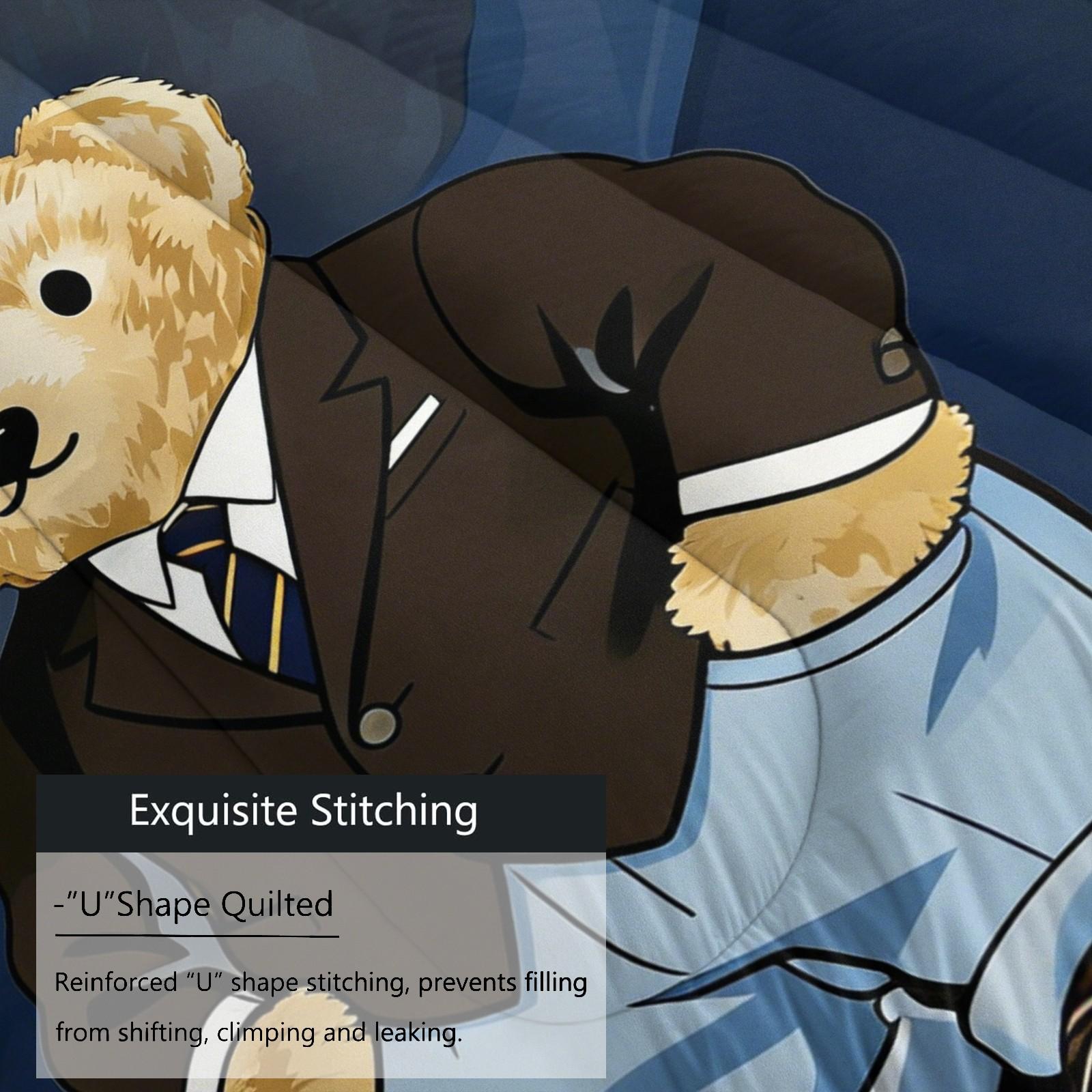 Bamboo Print Pattern Bedding Set, Includes 1 Quilt and 1 or 2 Pillowcases Without Pillow Inserts, Soft Bedroom Decor for Kids or Adults, Perfect Gift