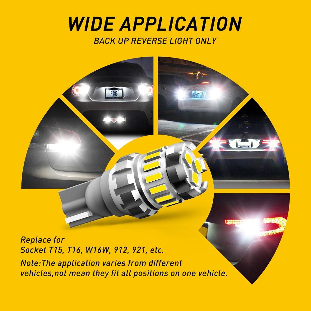 AUXITO 921 912 920 LED Reverse Backup Light Bulb 2600LM 6000K Super Bright T15