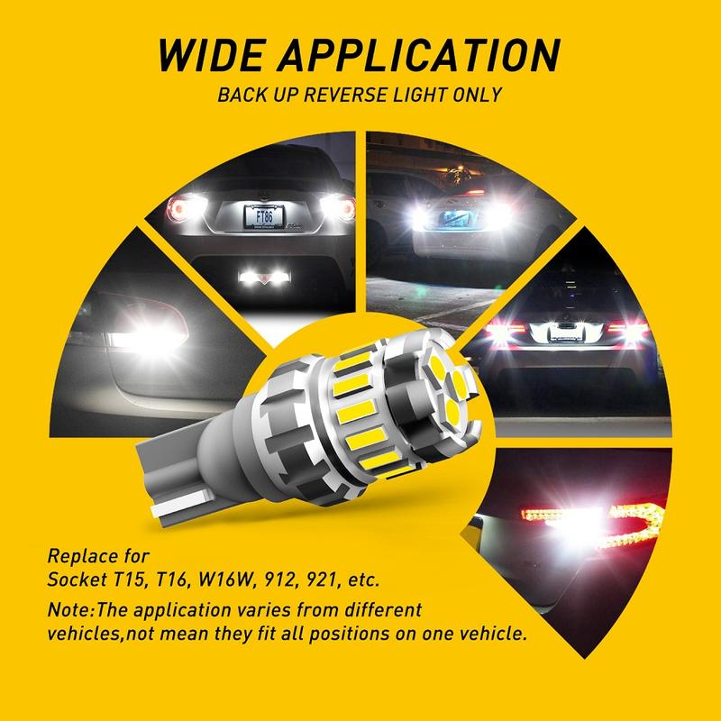 AUXITO 921 912 920 LED Reverse Backup Light Bulb 2600LM 6000K Super Bright T15