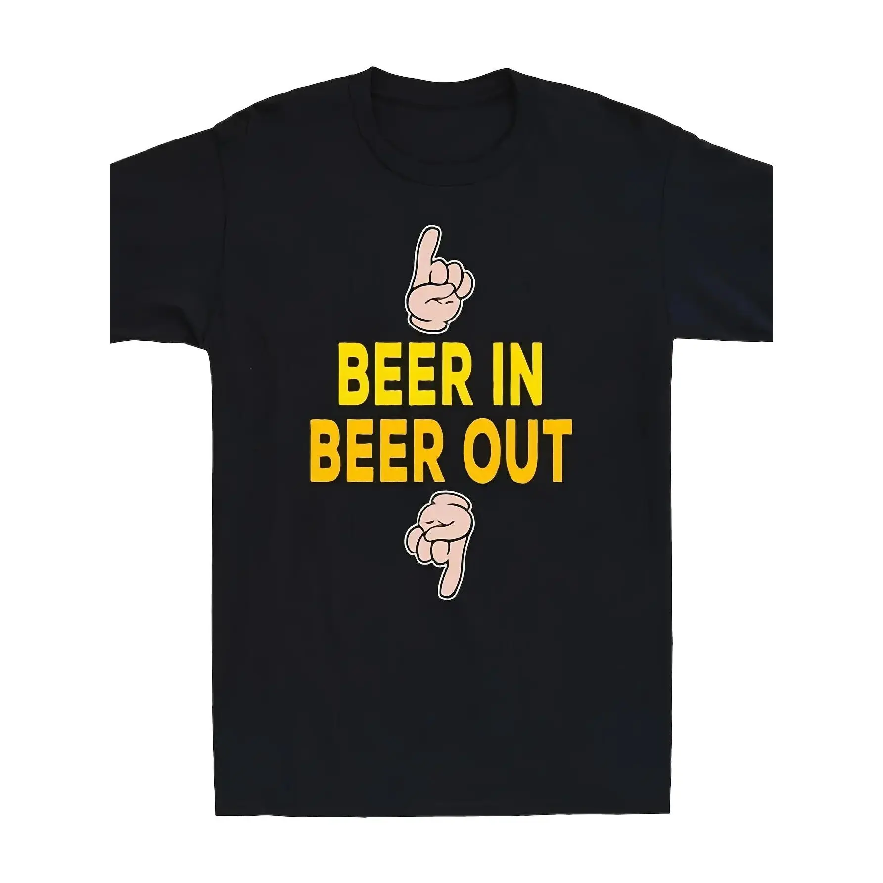 Funny Beer In Beer Out Drinking Gift Tee Unisex T-shirt Same Style for Men and Women 2026 Summer Short-sleeved Printed T-shirt# soft cotton short sleeve # versatile short sleeve