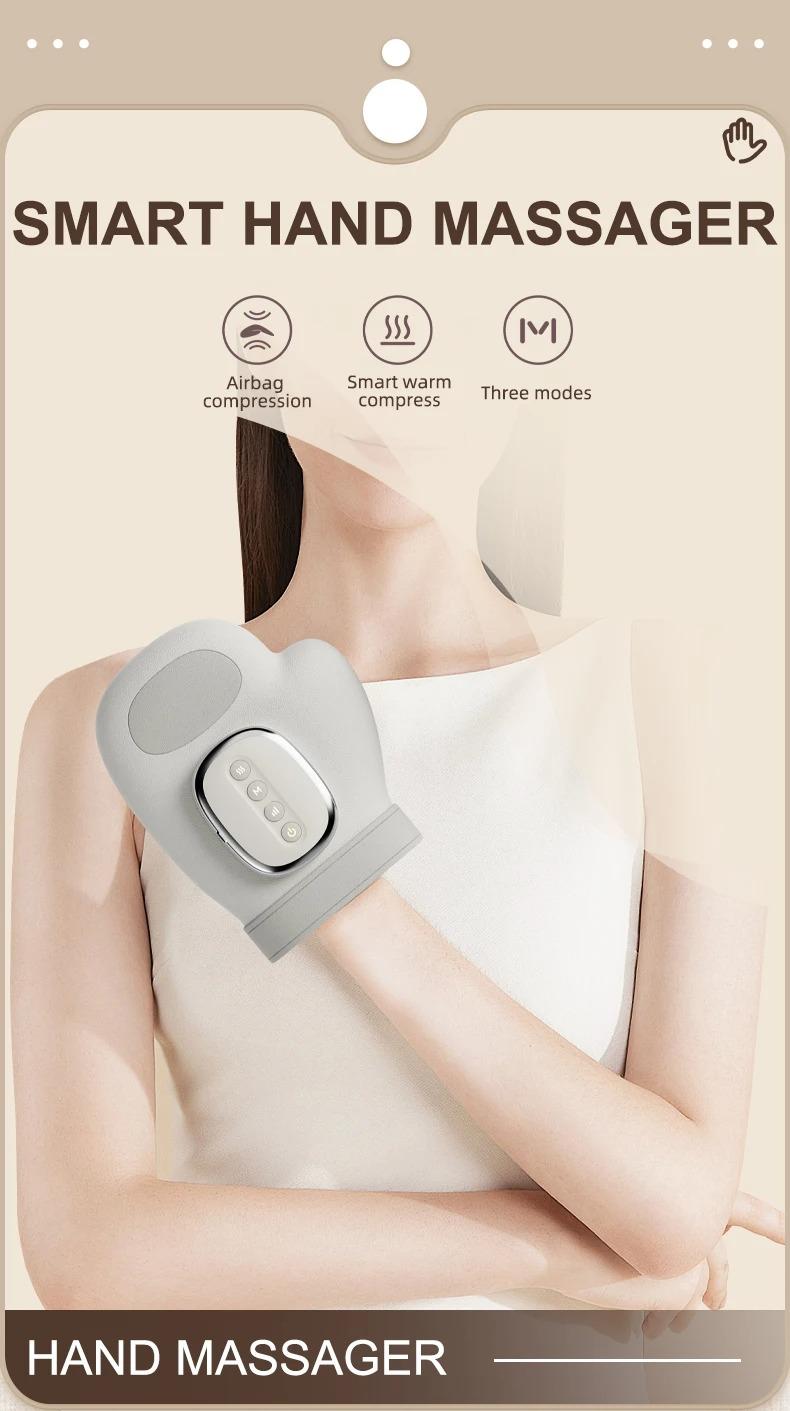 Electric Hand Massager with Heat, Airbag Compression, Carpal Tunnel Relief, Wrist & Finger Kneading, Vibration Gloves – Ideal Gift for Mother's Day, Mothers Day Gift