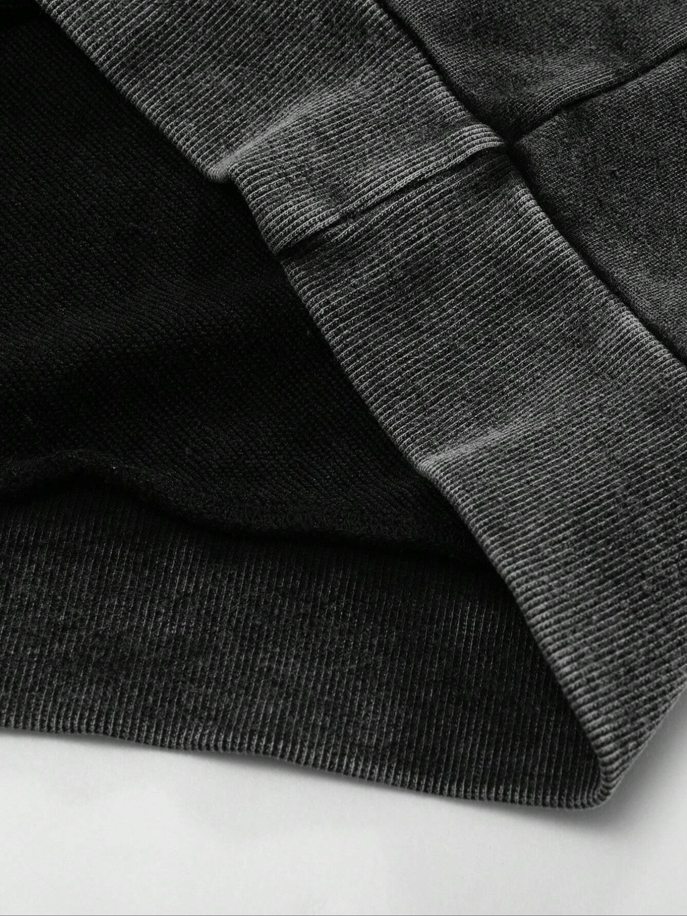 TikTok Trending Christian - Themed Cropped Hoodie, Black Vintage Style with Praying Angel and Cross Graphic Print, Made of Cotton,  Ideal for Edgy Faith - Inspired Outfits During TikTok Shop Black Friday Sales  and Christmas Gift Ideas