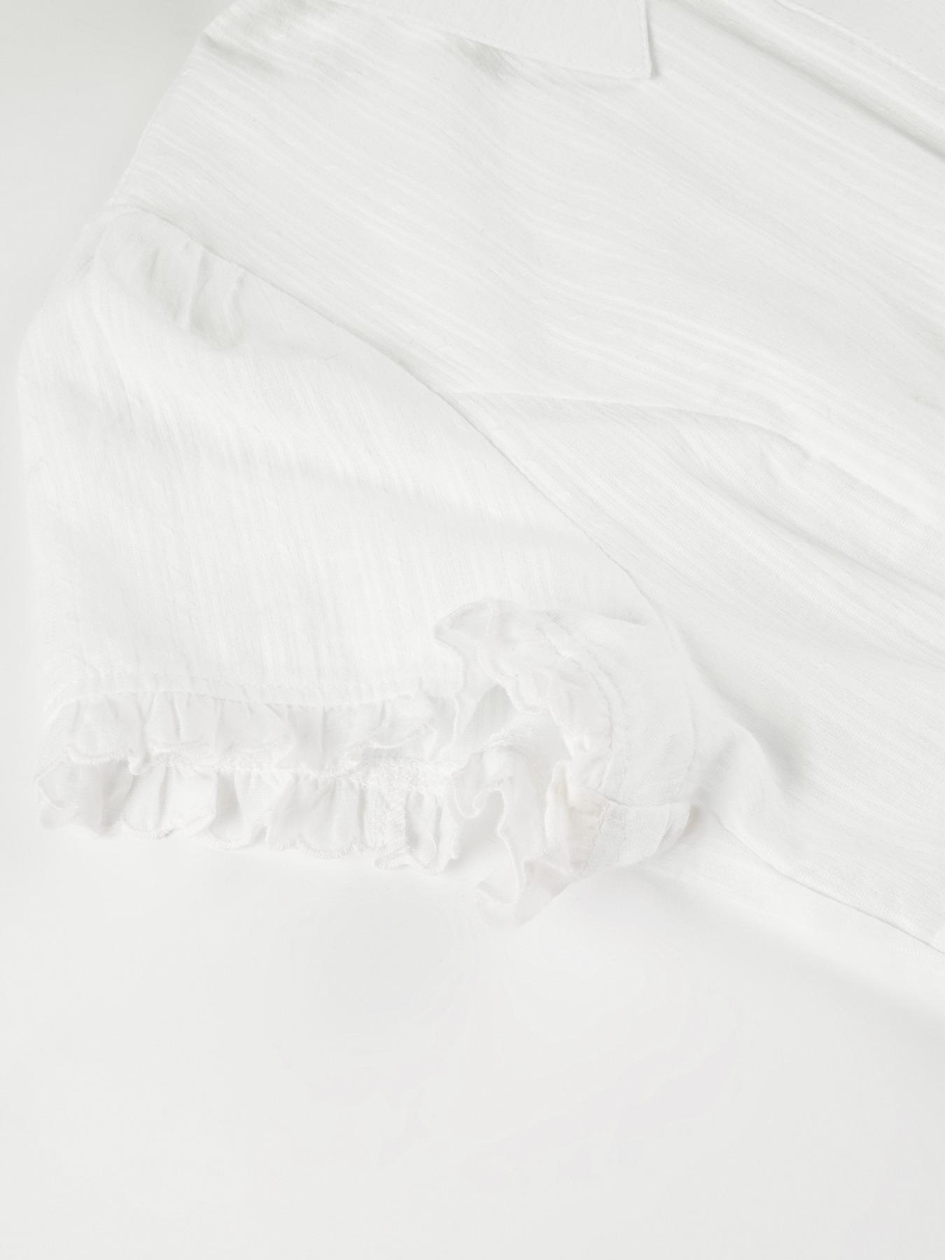 Women's Lace Trim Collar Short Sleeve Shirt Blouse, Summer Simple Button-Up Top, Elegant Casual Wear, Perfect for Daily