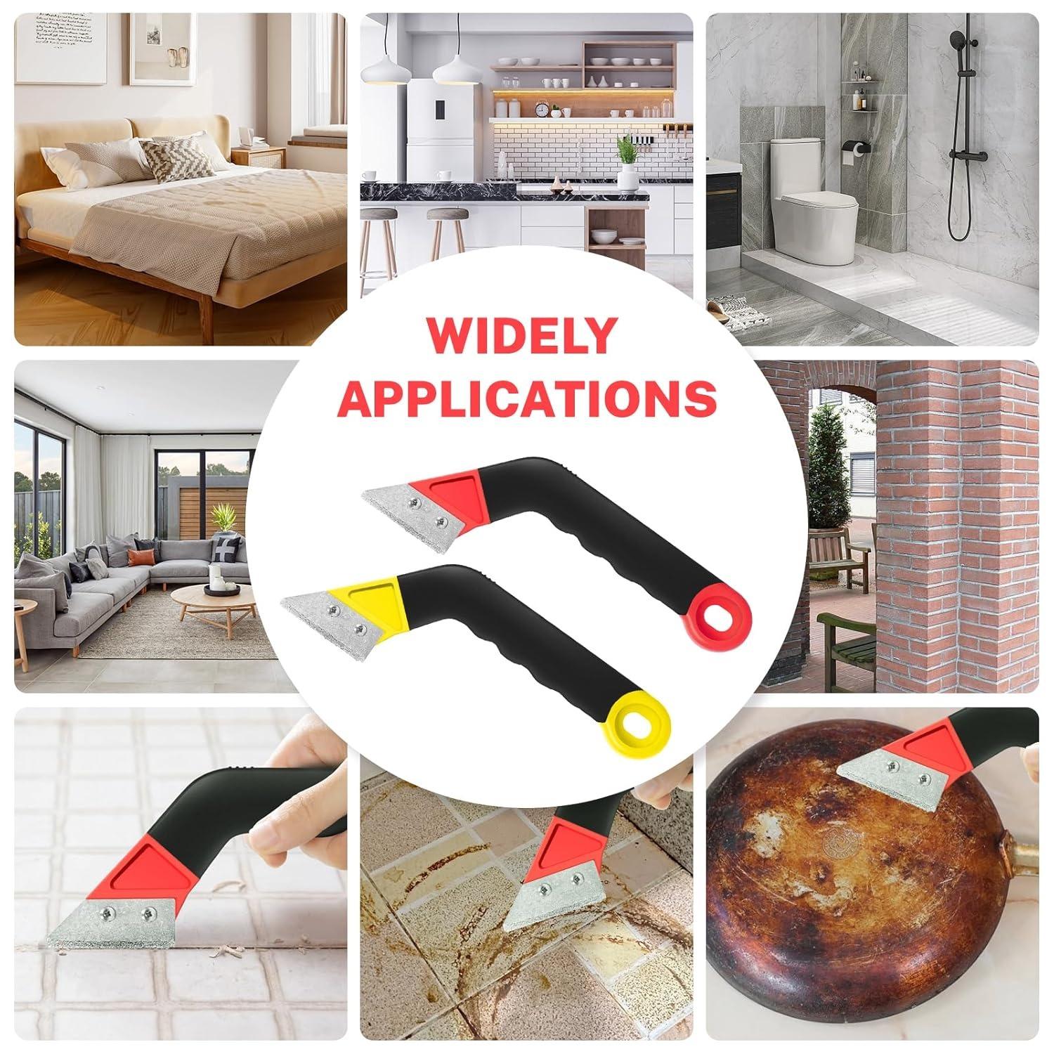 11 Pack Grout Removal Tool Kit/4 Pcs Grout Tool Applicator – Tile Tools for Smooth Finish, Caulking Tool Kit for Precise Sealing of Gaps, Edges & Corners, Works on All Tile Angles