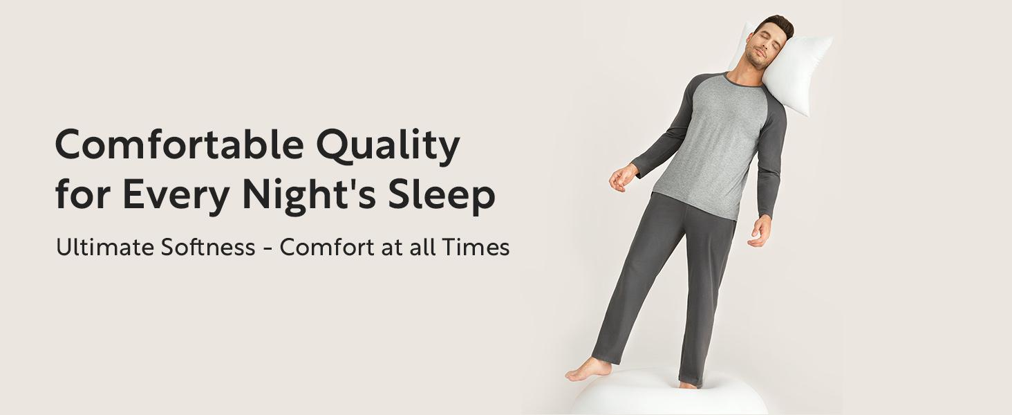 DAVID ARCHY Mens Pajamas Set - Soft Pajama Set for Men 2 Piece Long Sleeve Pajamas for Men Cotton Mens Pjs Sets with Pockets Pants Top FathersDayGift Loungewear Crewneck DAVID ARCHY Mens Pajamas Set - Soft Pajama Set for Men 2 Piece Long Sleeve Pajamas for Men Cotton Mens Pjs Sets with Pockets Pants Top FathersDayGift Loungewear Crewneck