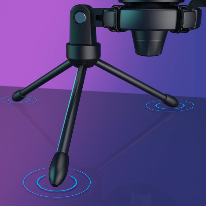 FIFINE A6V USB Gaming Microphone for PC PS5, Condenser Mic with Quick Mute, Gain Control, RGB Indicator, Tripod Stand, Pop Filter, Shock Mount, for Streaming Discord Twitch Podcasts Videos