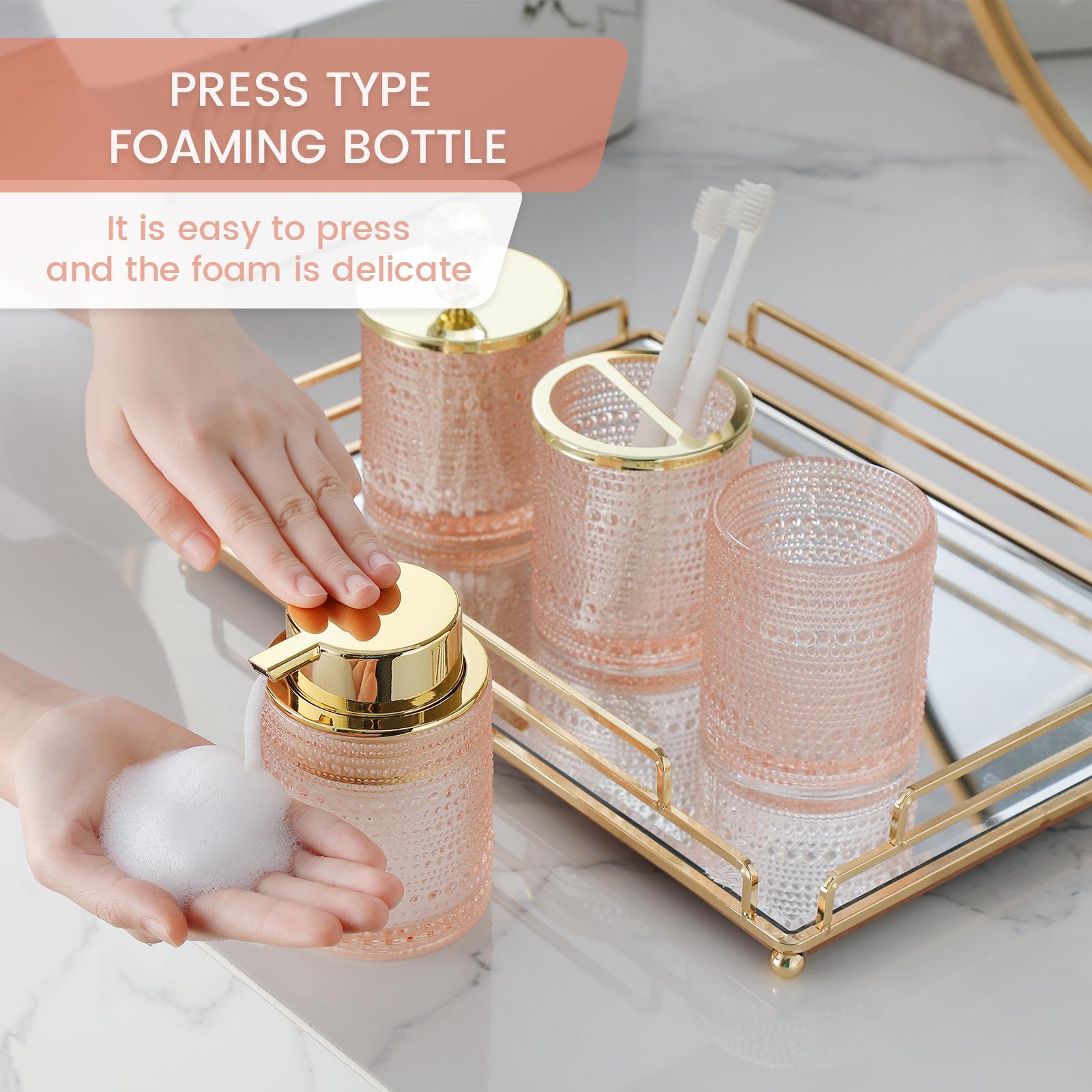 PLL Green Bathroom Accessories Set, 5Pcs Clear Glass Bathroom Accessories, Vanity Bathroom Decor, Hand Soap Dispenser, Soap Dish, Toothbrush Holder Set, Modern Countertop Organizer, Housewarming Gift Set PLL Green Bathroom Accessories Set, 5Pcs Clear Glass Bathroom Accessories, Vanity Bathroom Decor, Hand Soap Dispenser, Soap Dish, Toothbrush Holder Set, Modern Countertop Organizer, Housewarming Gift Set