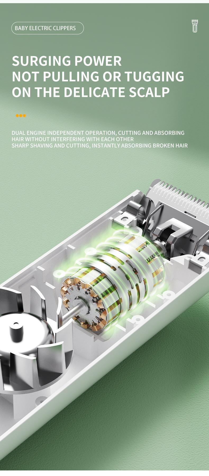 Baby Hair Clipper Trimmer for Newborns, Gentle Sounds to Reduce Fear, Easy to Use with 3 Adjustment Settings, Ideal for Trimming Baby Hair