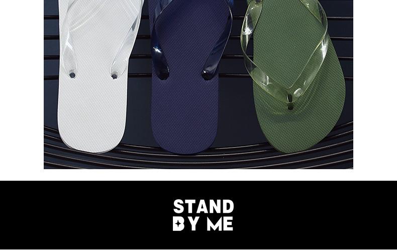 1 pair of solid color men's flip-flops, summer outdoor trendy Korean style non-slip beach sandals for men, Quick Dry Sandals