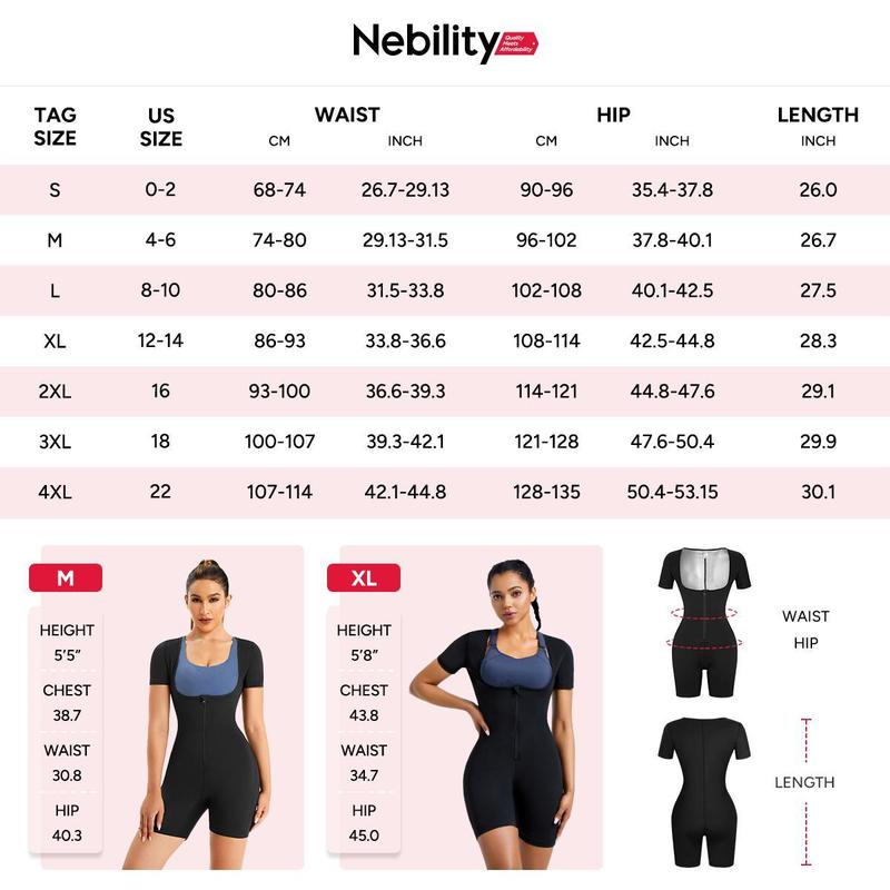 Nebility Women's Coated Athletic Zipper Workout Sweat Sauna Jumpsuit Stylish Activewear Workout Apparel Sporty Comfy Jumpsuit Tummy Control Jumpsuit Sauna Sports Jumpsuit Sports Outfits Stylish Activewear