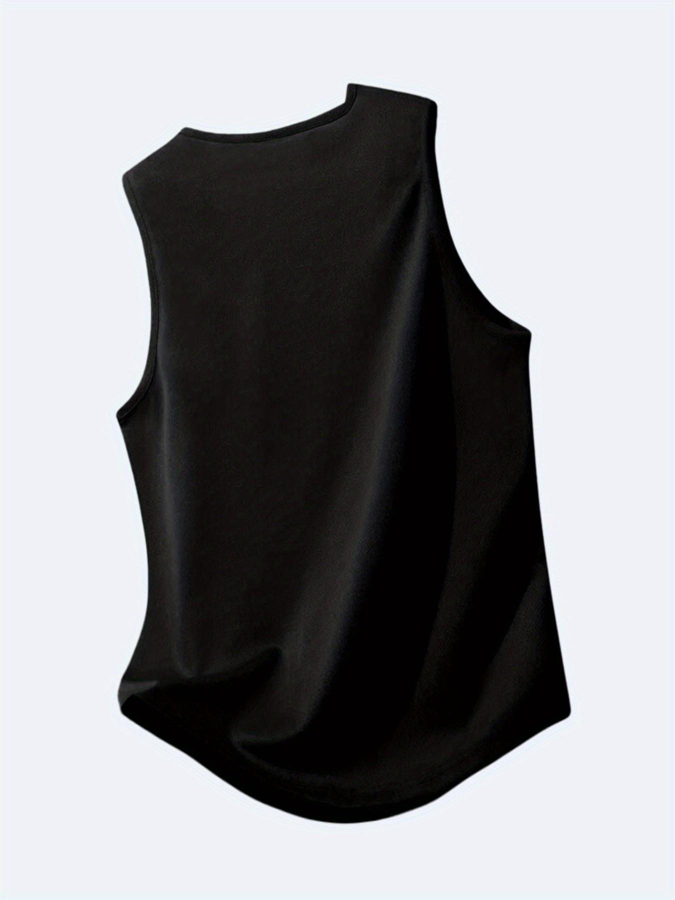 Men's Breathable Polyester Geometric Lightning Pattern Sports Tank Top, Casual Sleeveless Shirt for Gym, Running, Outdoor, Summer Wear