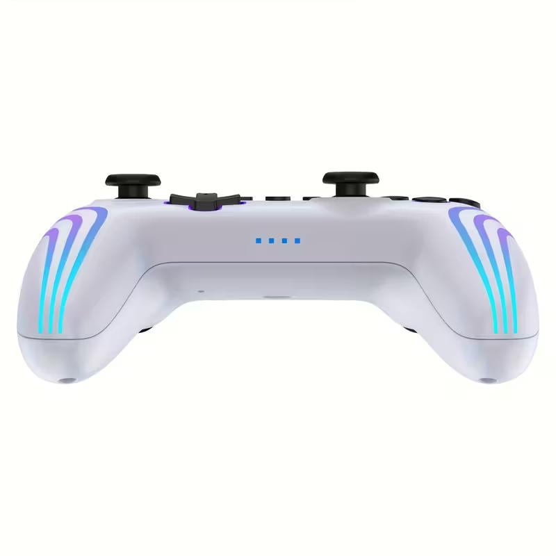 Wireless switch controller with motion sensing, 6-axis gyroscope, turbo function, RGB lighting, and wireless connectivity