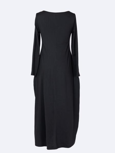 Women's Long Nightgown, Coffee Leopard Print, Round Neck Long Sleeve Pocket Sleepwear, Soft Comfortable All-Season Loungewear