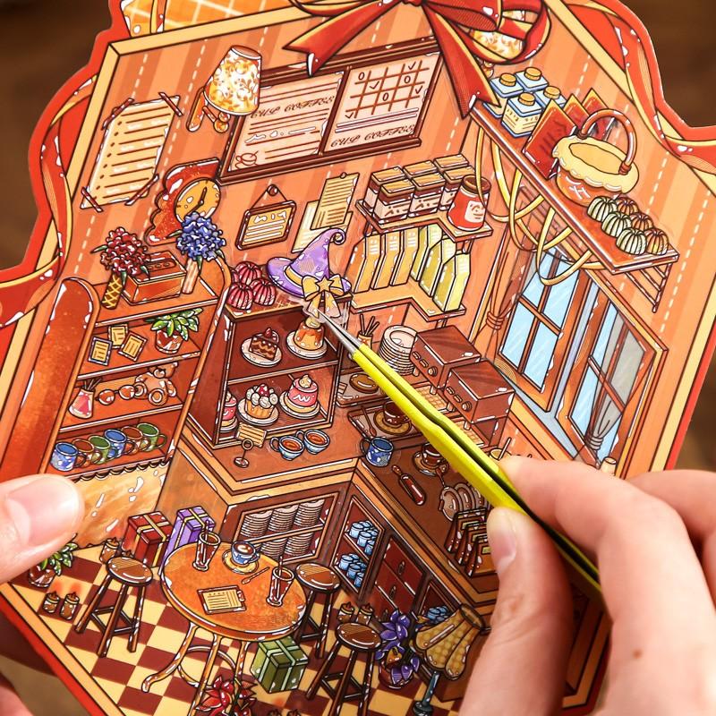 3 Sheets/bag PVC Pack, Warm Light House Series Decorative Material, Hand Account Stationery Diary Sticker Water Bottle Multi-Scene Decoration