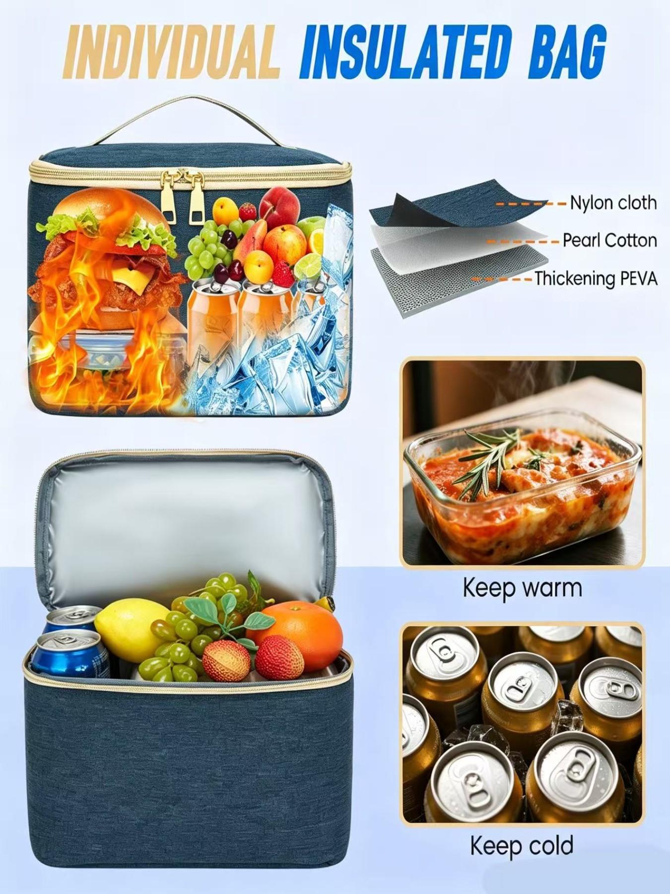 Multifunctional Commuter Backpack with Independent Insulated Lunch Bag, 15.6 Inch Laptop Compartment, USB Charging, Student Office Travel Backpack