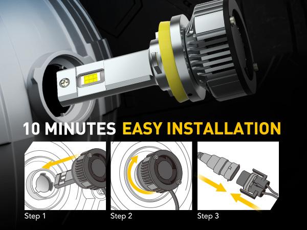 AUXITO H11 H9 H8 LED Bulbs Fog Light Bulbs,Headlight Bulbs, 900% Brightness 6500K Cool White, CSP LED Chips Fog Lamps Replacement, Play and Plug, Pack of 2 AUXITO H11 H9 H8 LED Bulbs Fog Light Bulbs,Headlight Bulbs, 900% Brightness 6500K Cool White, CSP LED Chips Fog Lamps Replacement, Play and Plug, Pack of 2