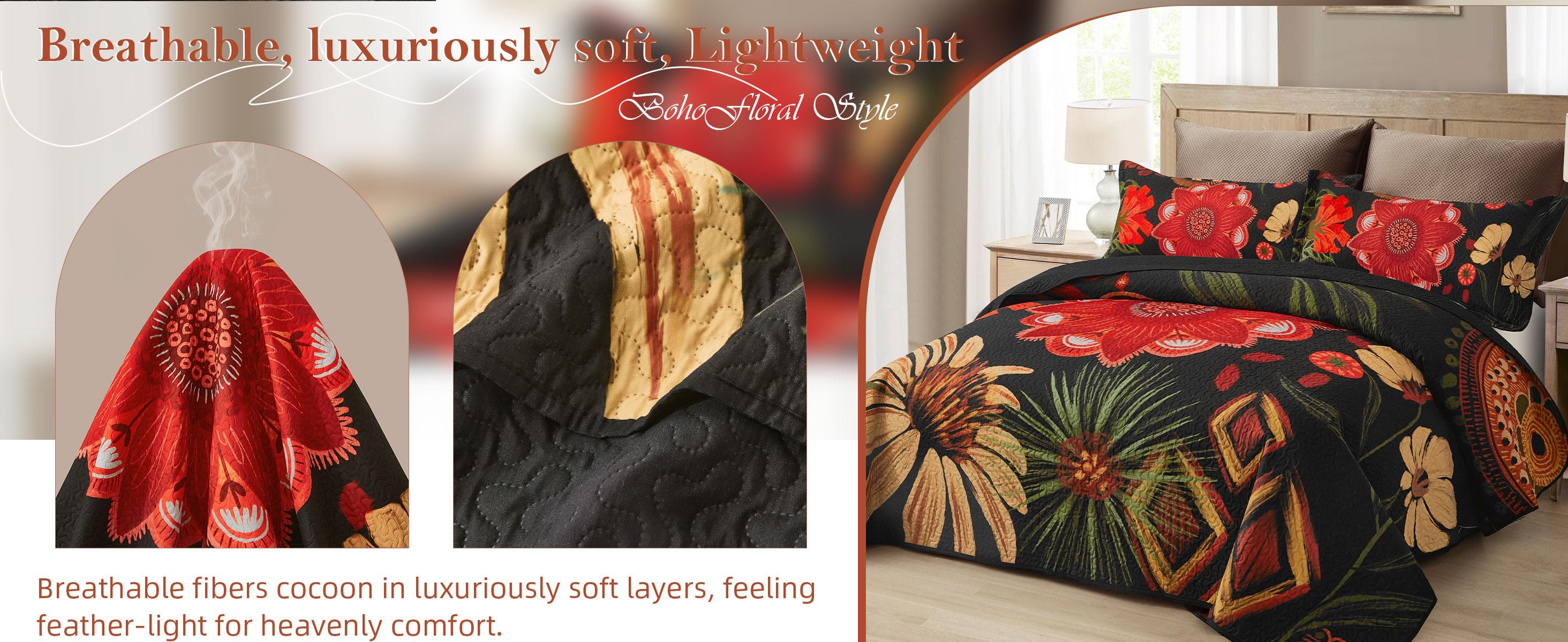 Tyrot 3 Piece Boho Floral Quilt Sets Farmhouse Botanical Reversible Lightweight Bedspread Coverlet with 2 Shams Mid Century Leaves Microfiber Bedding Quilts Set for All Season summerwins Tyrot 3 Piece Boho Floral Quilt Sets Farmhouse Botanical Reversible Lightweight Bedspread Coverlet with 2 Shams Mid Century Leaves Microfiber Bedding Quilts Set for All Season summerwins