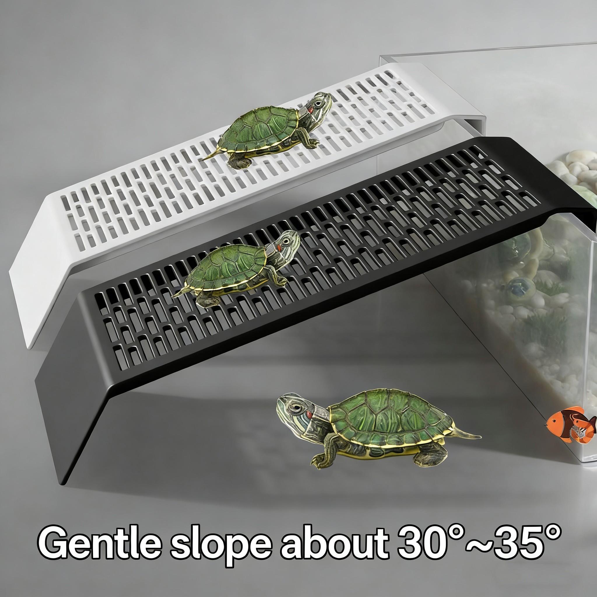 Turtle Climbing Ramp Platform, Plastic Turtle Ladder, Dual Ladder for Frogs, Water Turtles, Reptiles, Sand Pool, Breeding Box Use