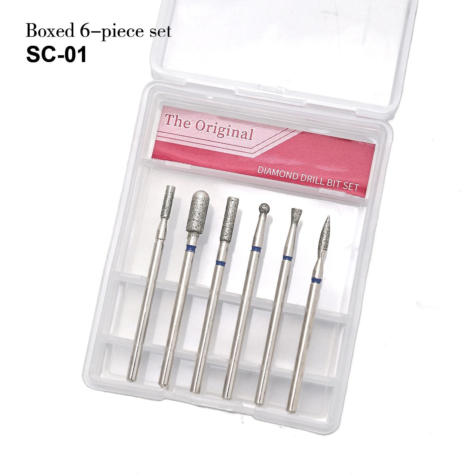 6Pcs/set Nail Drill Bits Set Nail Bits For Nail Drill Professional Diamond Drill Bit Set Electric Cuticle Rotary Manicure Nail Drill Bits Pedicure Grinding Head Sander Tools For Acrylic Gel Nails Home Salon Diy Manicure