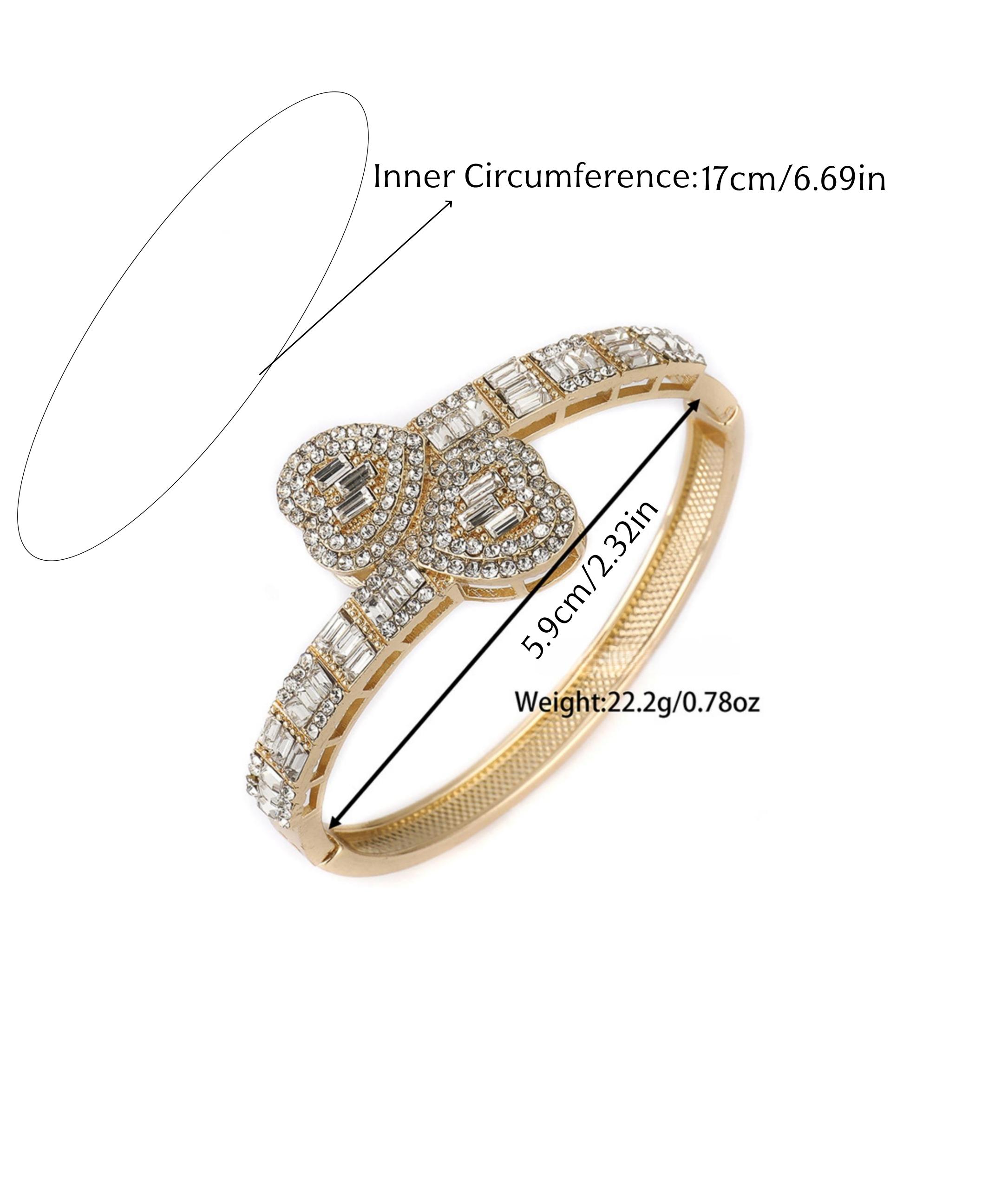 Women's Rhinestone Decorated Heart Shaped Bracelet, Fashionable Jewelry for Party, Everyday Accessories, Trendy All-match & Exquisite Jewelry for Birthday Gift